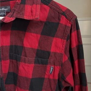 Eddie Bauer Red and Black Checkered Shirt